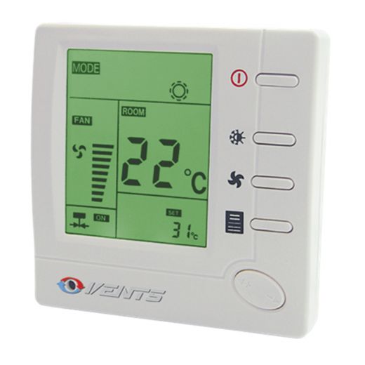 VENTS Termostat ventiloconvector +10...+30C, 3 viteze, LCD, max 2A, max  400W, 230V